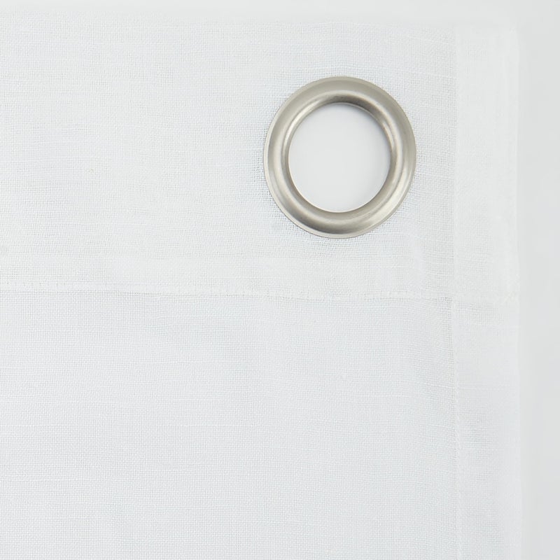 Archaeo - 54911 Slub Textured Linen Blend Grommet Top Curtain, 52" x 95", White - Image 5